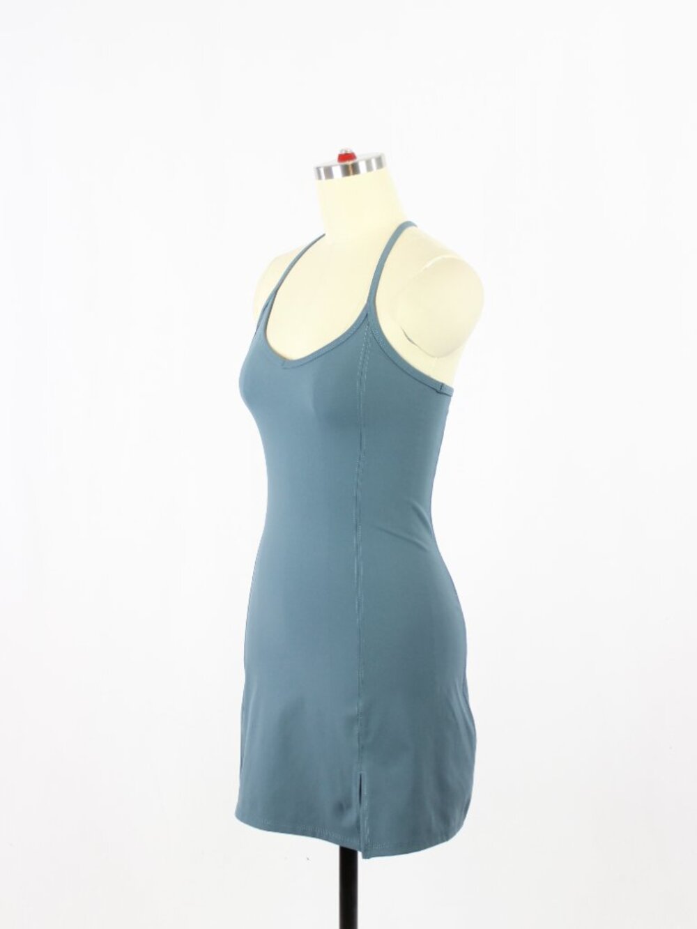 Aritzia TNA TnAction Slick Court Teal Blue Racerback Mini Tennis Dress, Size 2XS - Picture 4 of 16